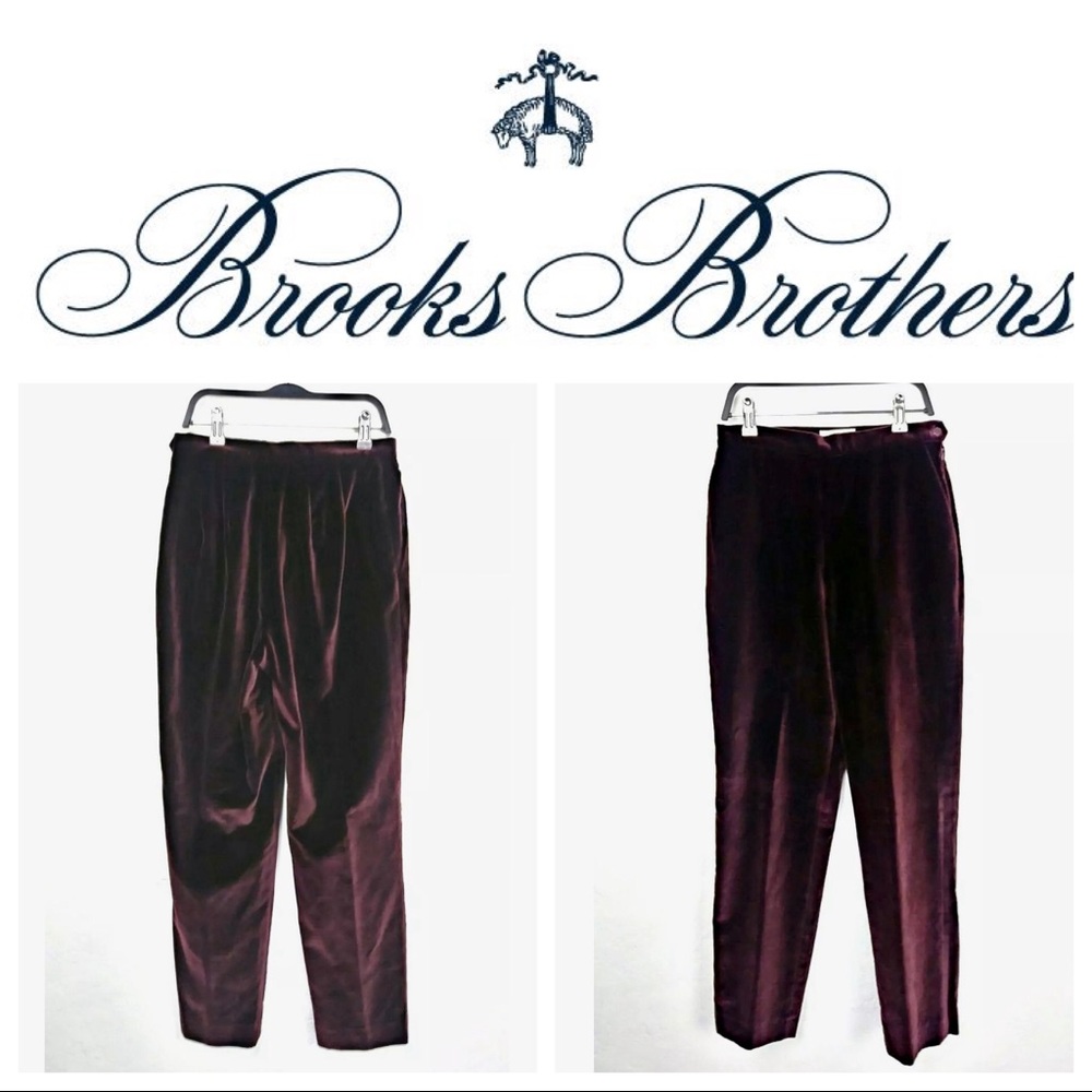 Holiday Brooks Bros luxe velour velvet pants 6
